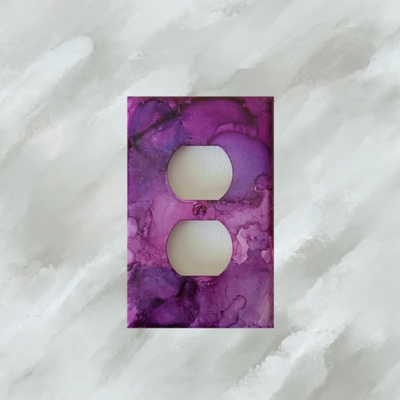 Other - Purple Abstract Design Duplex Outlet Wall Plate